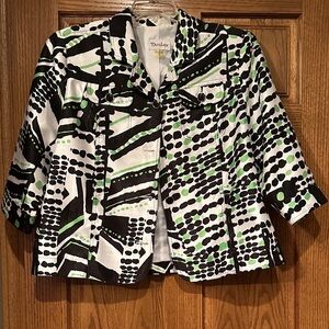 TanJay Black and Green Floral Jacket